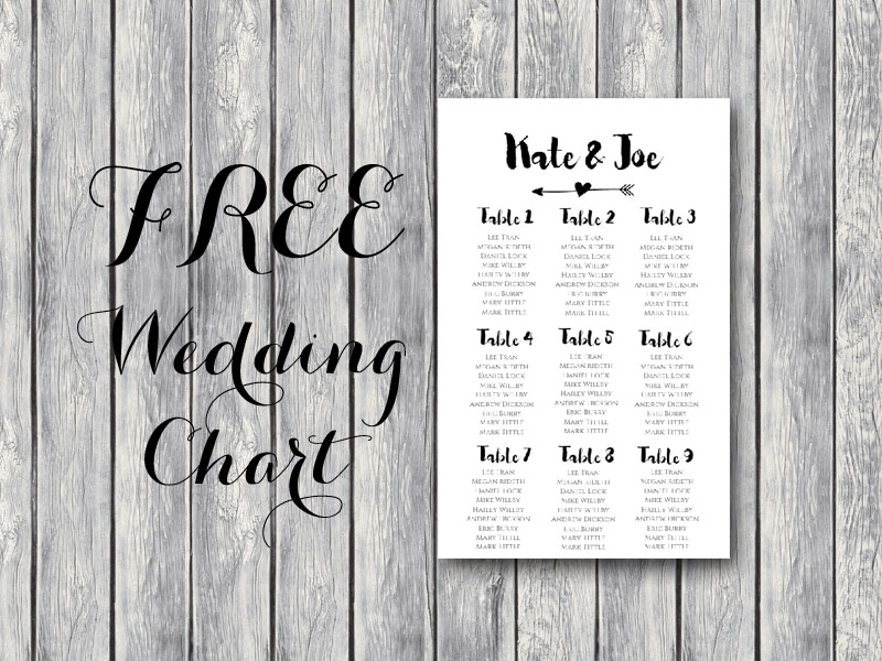 Free Arrow Wedding Seating Chart Template Bride Bows