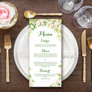 Personalized Floral Green Garden Wedding Menu-Custom Wedding Menu Printable