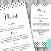 Personalized Gold Confetti Pattern Wedding Menu-Custom Wedding Menu Printable