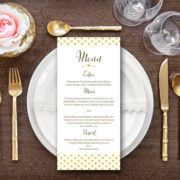 Personalized Gold Confetti Pattern Wedding Menu-Custom Wedding Menu Printable