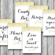 Gold Wedding Signs Printable