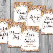 Autumn Fall Bridal Shower Table