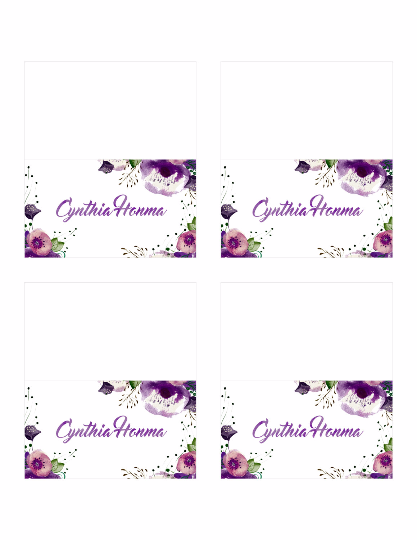 thumbnail image 2 of Personalised Purple & Lilac Floral Wedding Favour Stickers - Purple Scrunch™ (LA13) 2 of 6