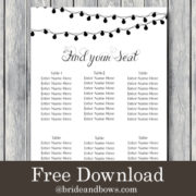 Free Night Light Wedding Chart Printable