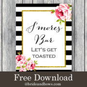 Free Black and Gold Smores Bar Lets Get Toasted