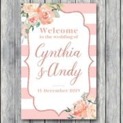 Custom Pink Rose Gold Wedding Sign Printable