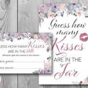 Pastel Lavender How Many Kisses Game