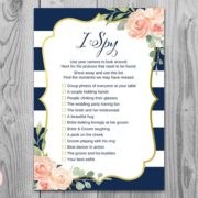 Navy and Gold I Spy Wedding Game