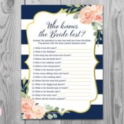 Navy Gold Who Knows the Bride Best