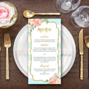 mint and gold menu