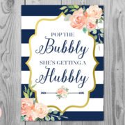 Navy Gold Pop the Bubbly She's Getting a Hubby