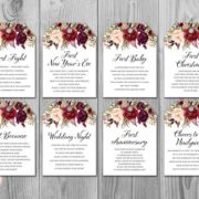 Marsala Milestone Wedding Tags