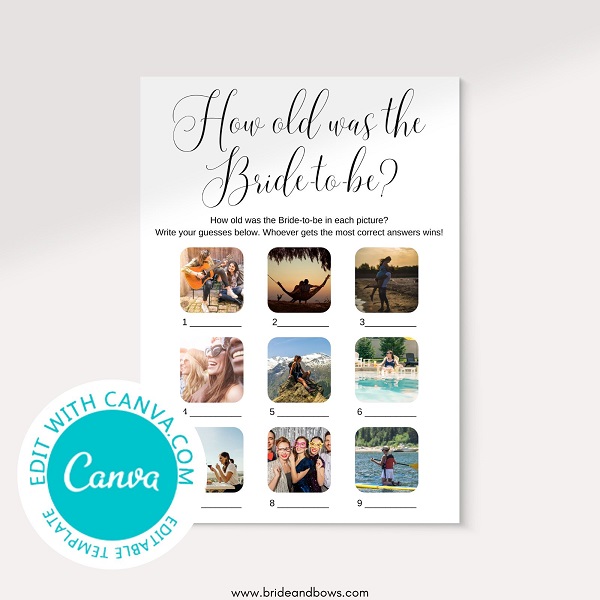 DOWNLOAD Editable Minimalist How old was the Bride?