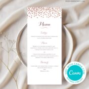 Editable Rose Gold Menu