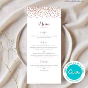 Editable Rose Gold Menu