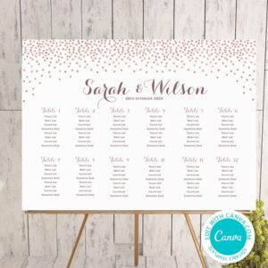 Editable Rose Gold Wedding Seating Chart