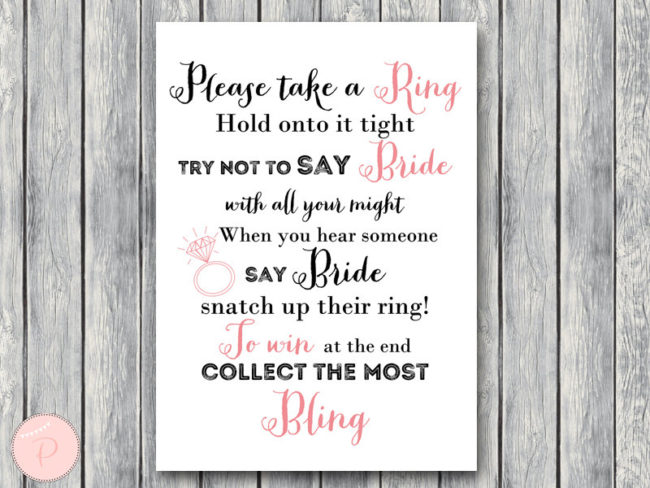 Don't Say Bride Game pink bridal shower game th16