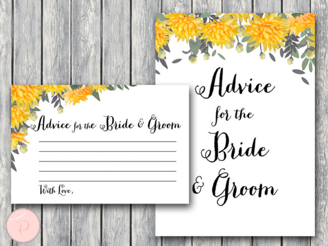 TH18-5x7-advice-bride-groom-yellow-dandelion-wedding-bridal-shower-game