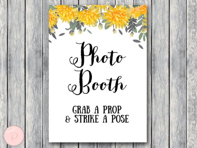 TH18-5x7-sign-photobooth-yellow-dandelion-wedding-bridal-shower-game