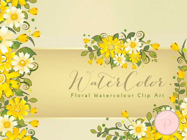 WCA71-yellow-romantic-adorable-floral-clips