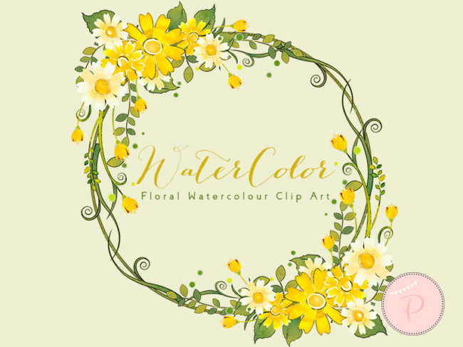 WCA71-yellow-romantic-adorable-floral-clips-wreath