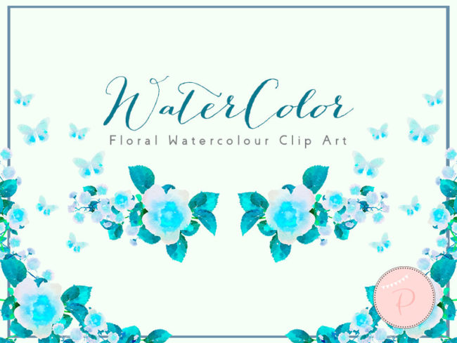 WCA77-blue-floral-butterfly-cliparts