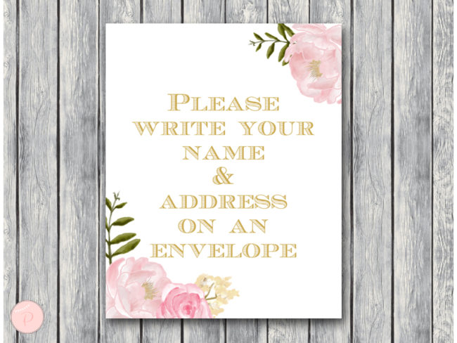 tg09-name-address-on-envelope-pink-gold-peonies-wedding-decoration-sign