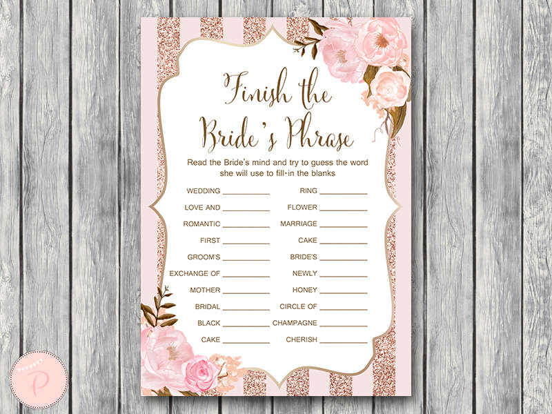 DOWNLOAD Rose Gold Wedding Shower Games