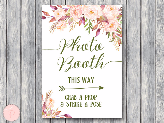 Boho Floral Photobooth Sign Printable