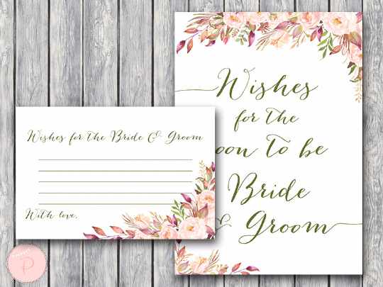 Boho Floral Wishes for the Bride and Groom