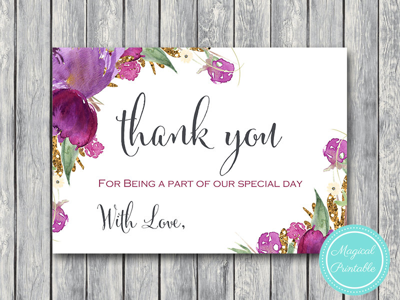 Purple Gold Floral Wedding Signs