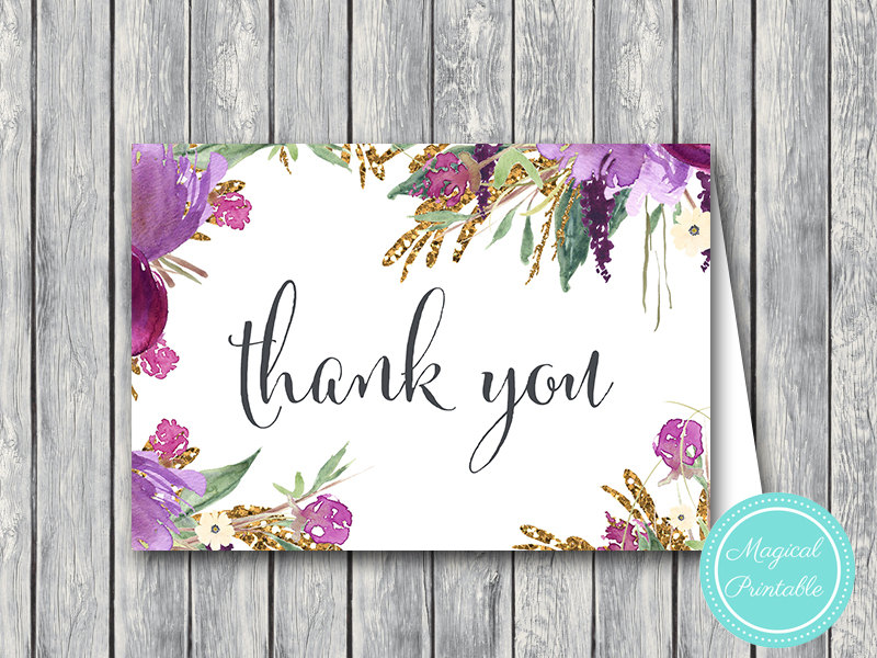 Purple Gold Floral Wedding Signs