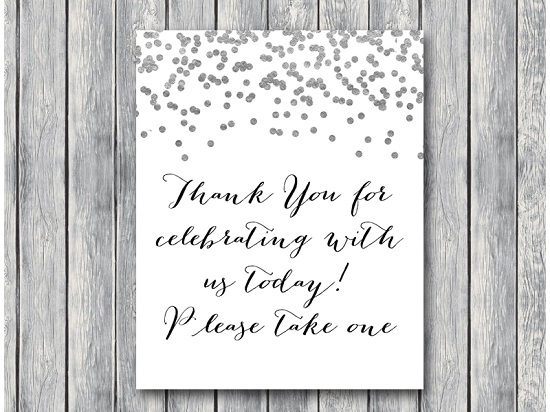 silver confetti thank you for celebrating sign download