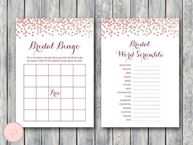 Rose Gold Bridal Shower Games Package 3