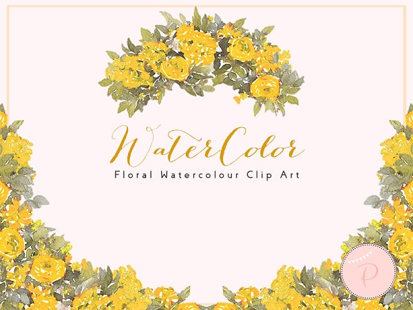spring yellow rose clipart