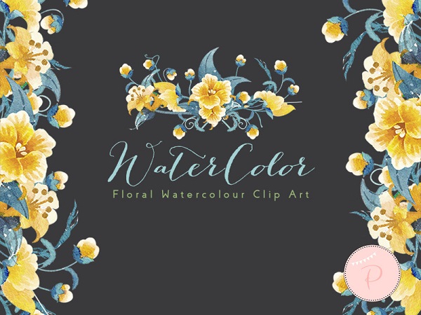 gold yellow lily flower clipart
