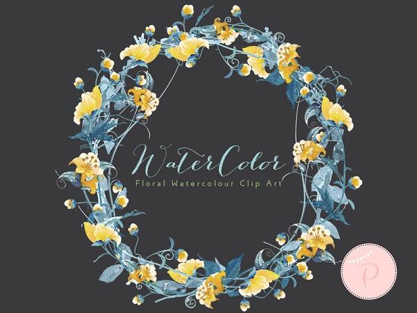 gold yellow lily flower clipart