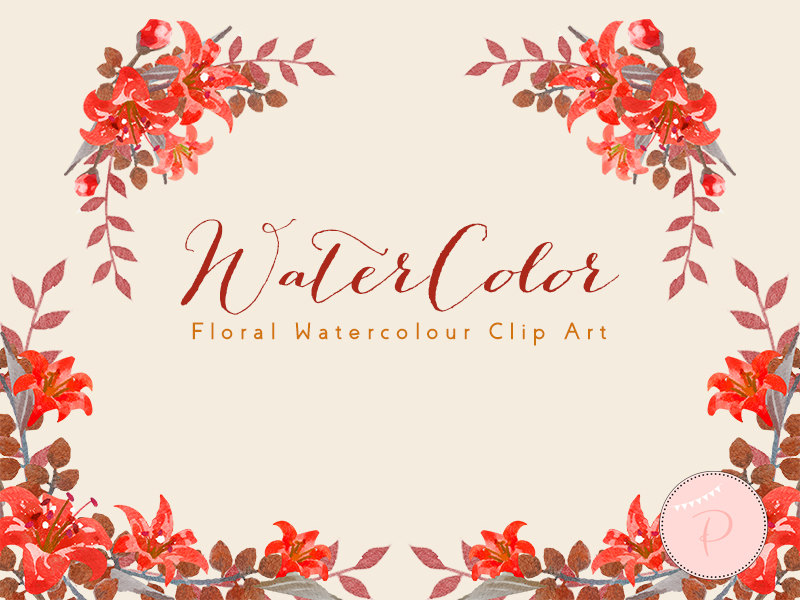 red floral clipart autumn flowers florals