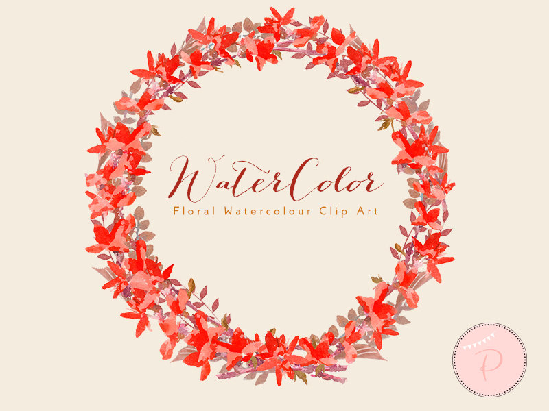red floral clipart autumn flowers florals